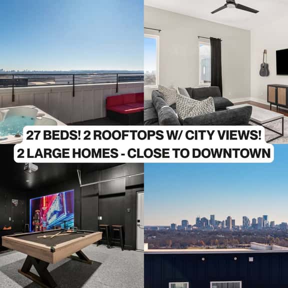 27 Beds | Rooftop Hot Tubs + CityViews + Game Room - Image 1